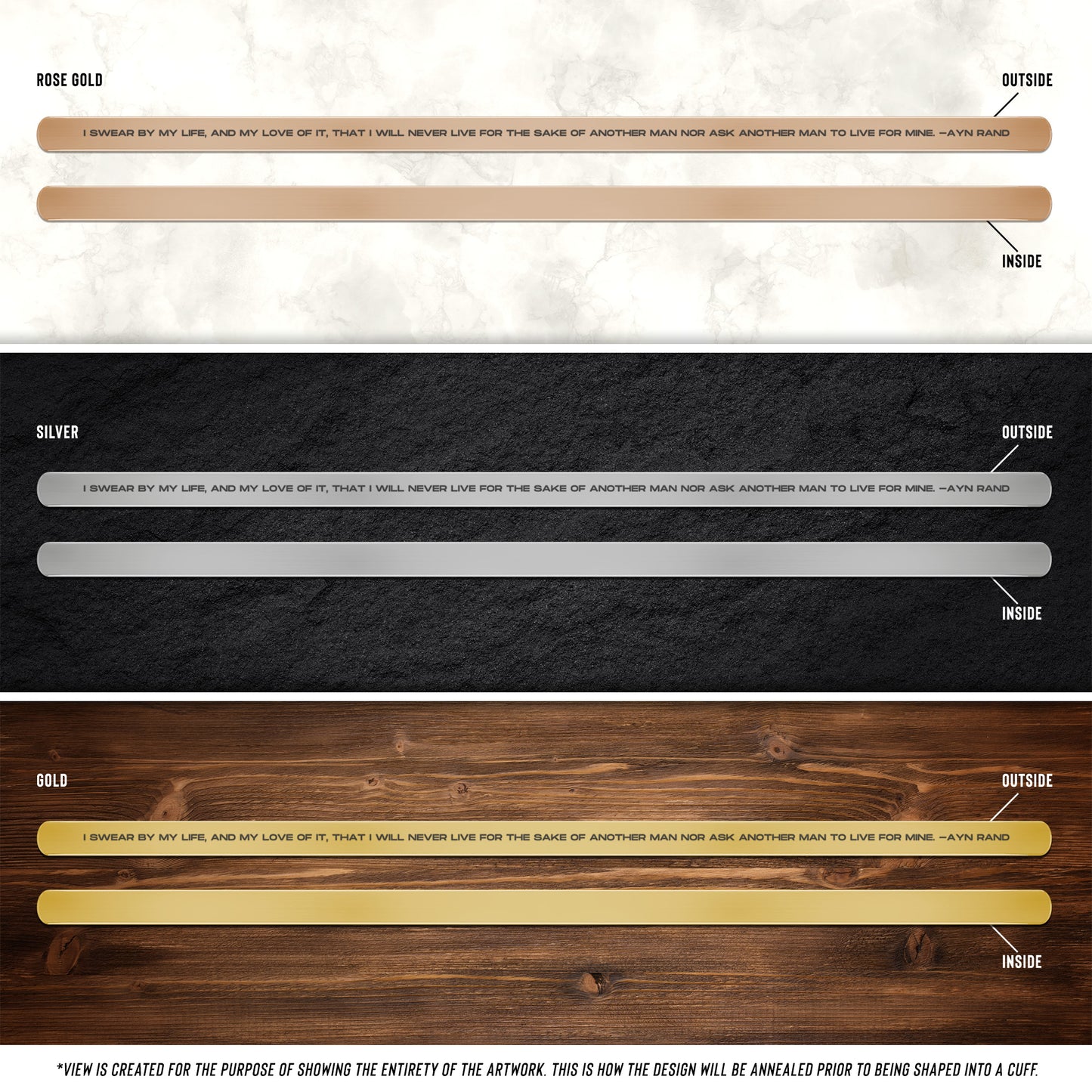 Galt's Gulch Oath - Cuff Bracelet