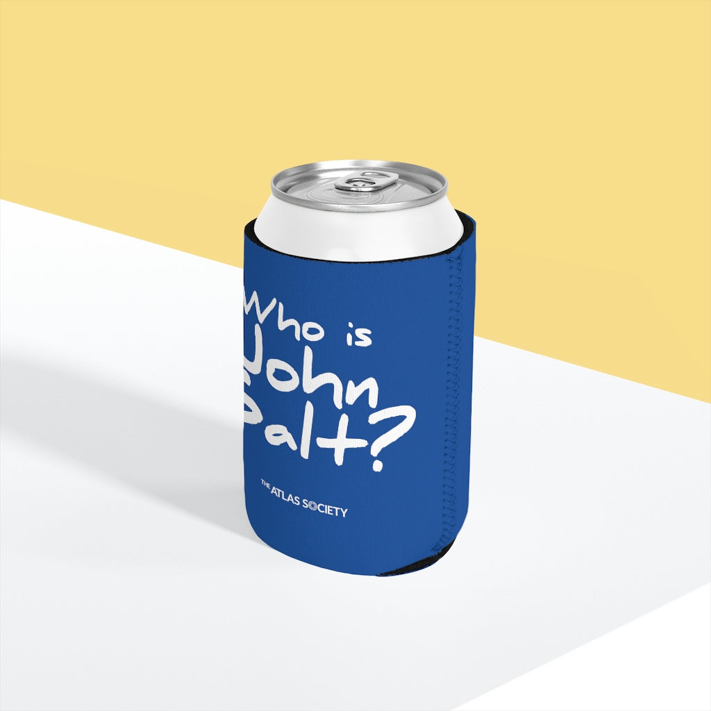 Who is John Galt? Can Cooler Sleeve - Blue/White