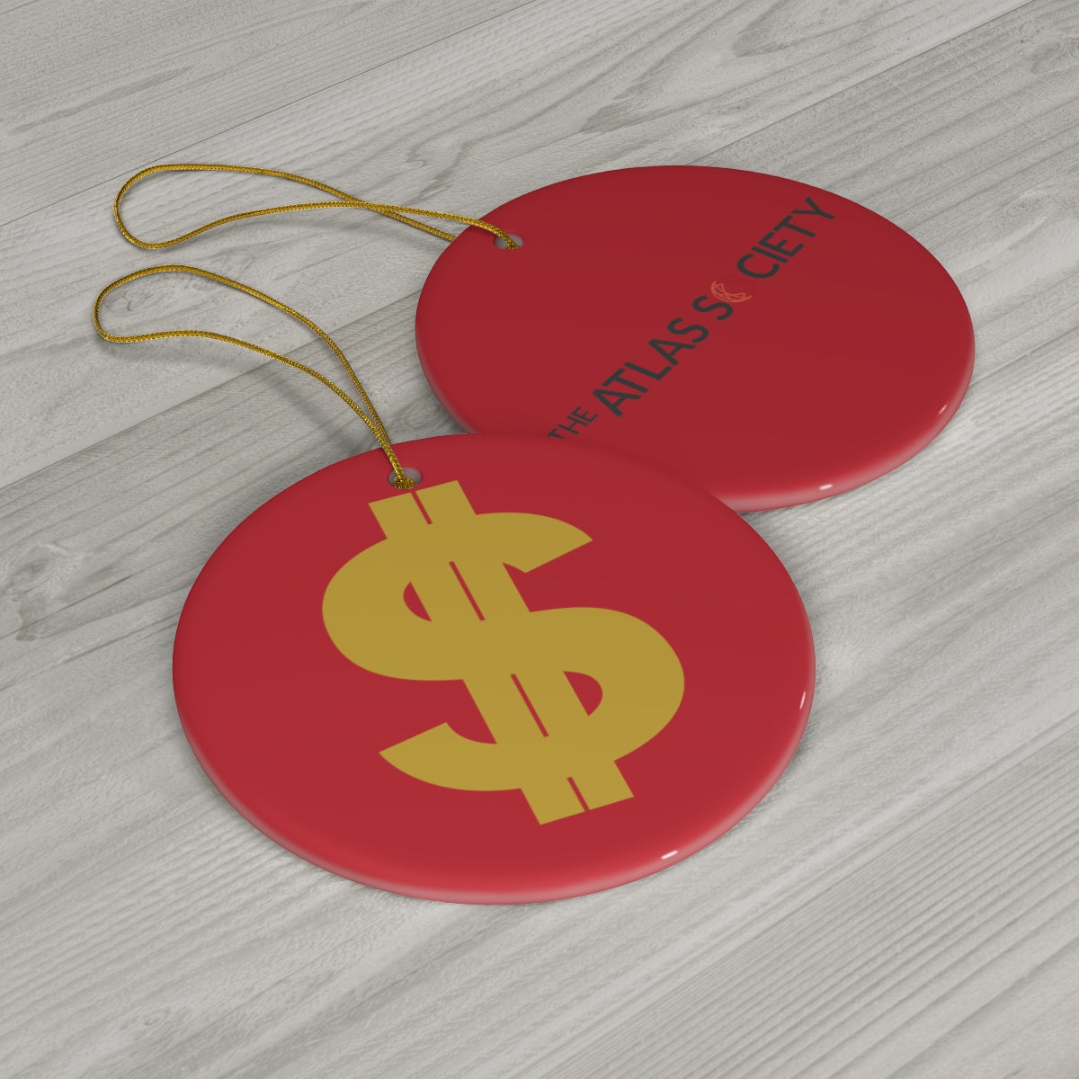 $ Ceramic Ornament - Red