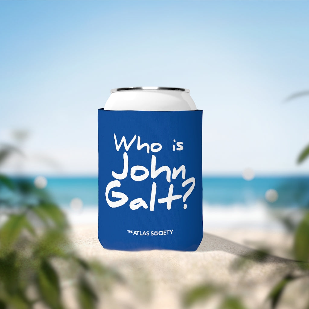 Who is John Galt? Can Cooler Sleeve - Blue/White