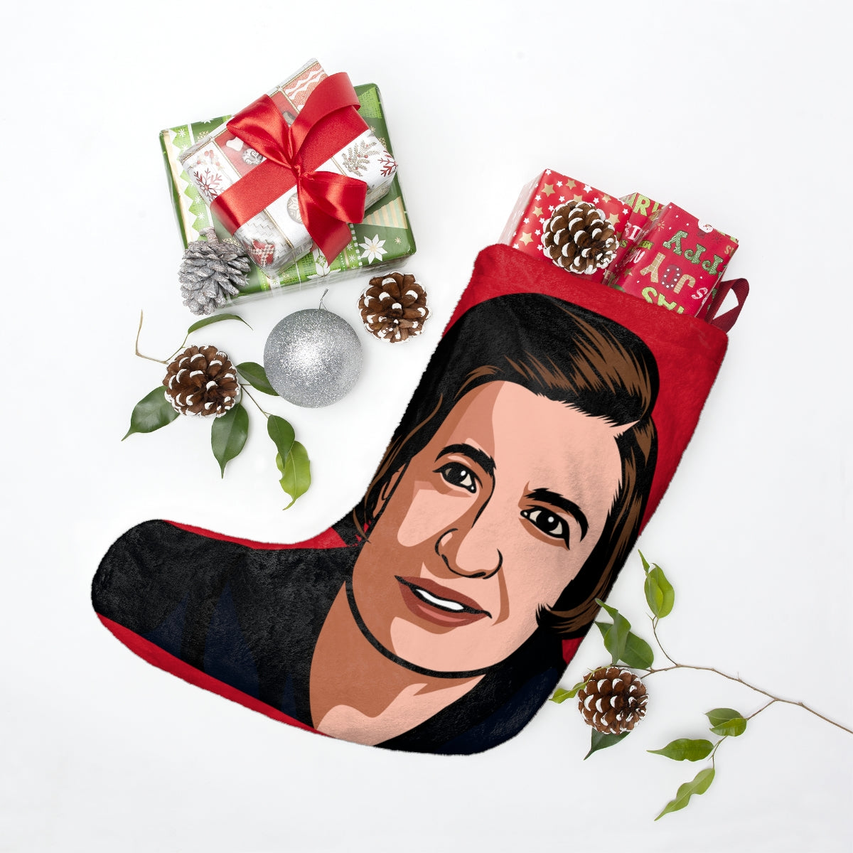 Ayn Rand Christmas Stocking - Red