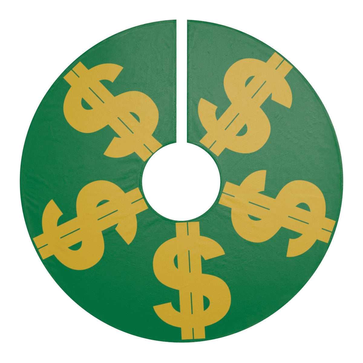 $ Sign Christmas Tree Skirt - Green