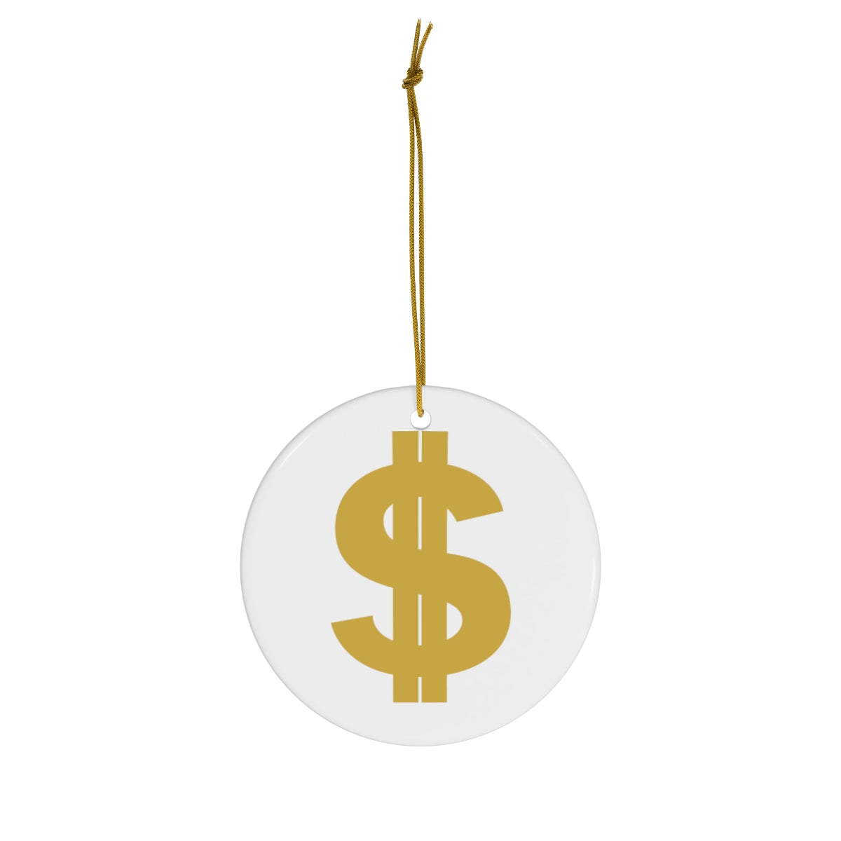$ Ceramic Ornament - White