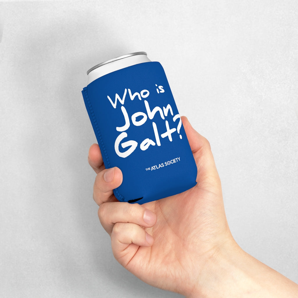 Who is John Galt? Can Cooler Sleeve - Blue/White