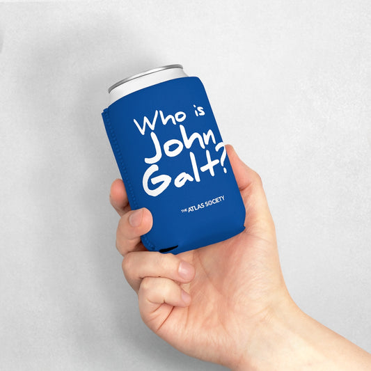Who is John Galt? Can Cooler Sleeve - Blue/White