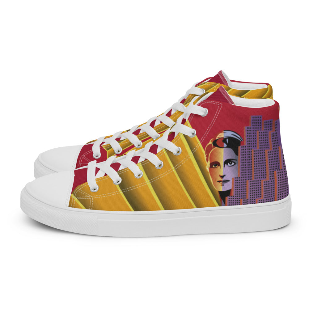 Ayn Rand Art Deco Women’s High-Top Canvas Shoes