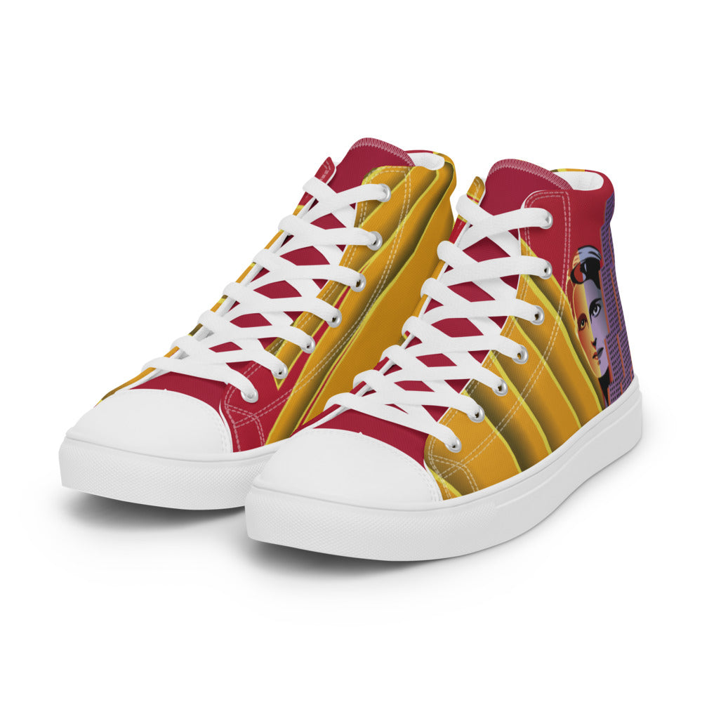 Ayn Rand Art Deco Women’s High-Top Canvas Shoes
