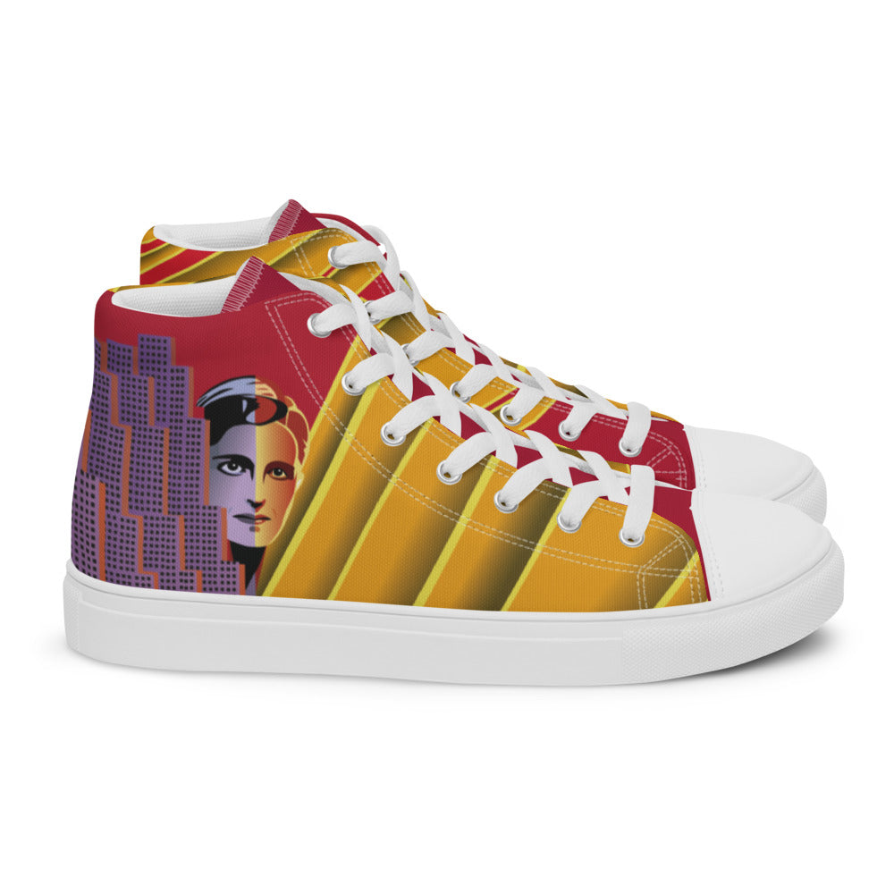 Ayn Rand Art Deco Women’s High-Top Canvas Shoes