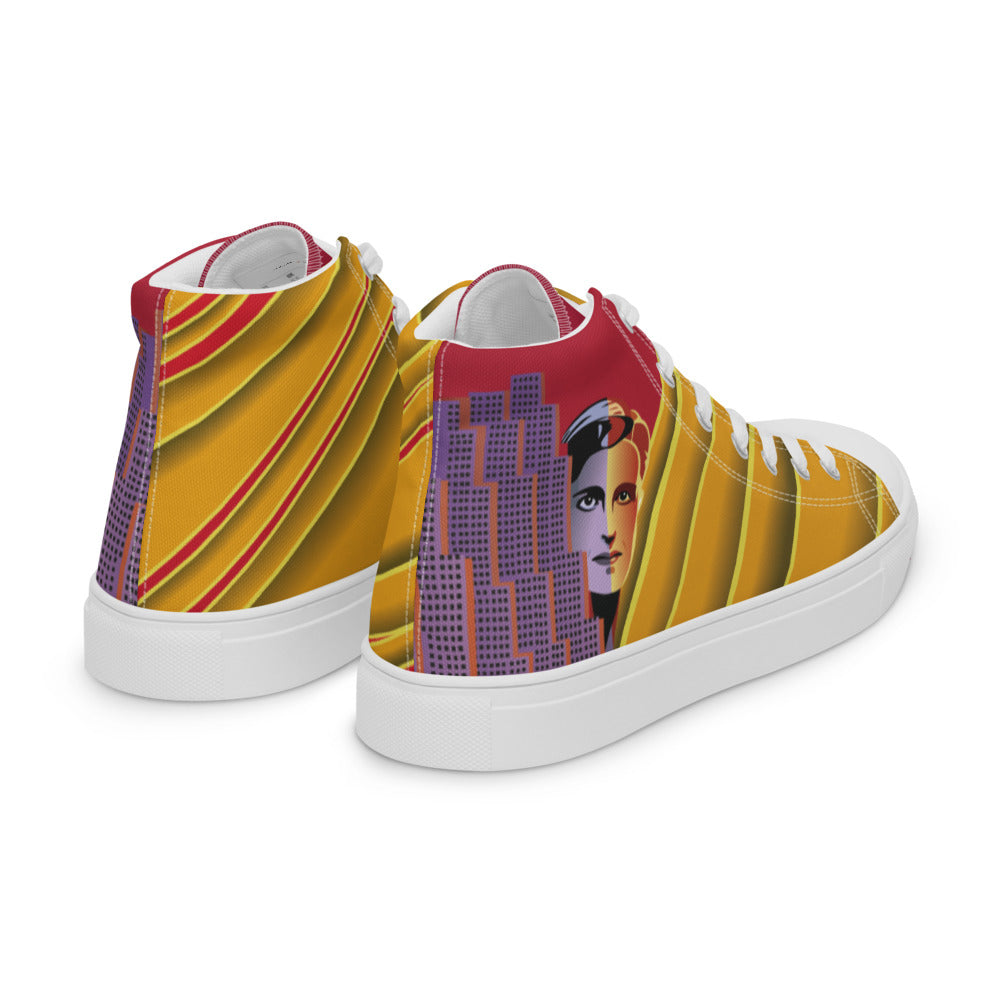 Ayn Rand Art Deco Women’s High-Top Canvas Shoes