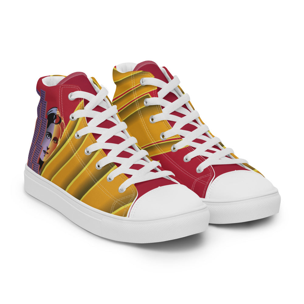 Ayn Rand Art Deco Women’s High-Top Canvas Shoes