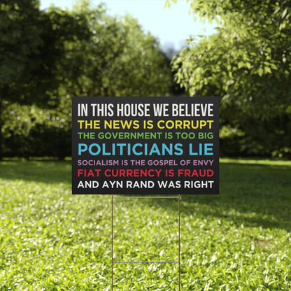 Rand Was Right Yard Sign, Small 12" x 18"