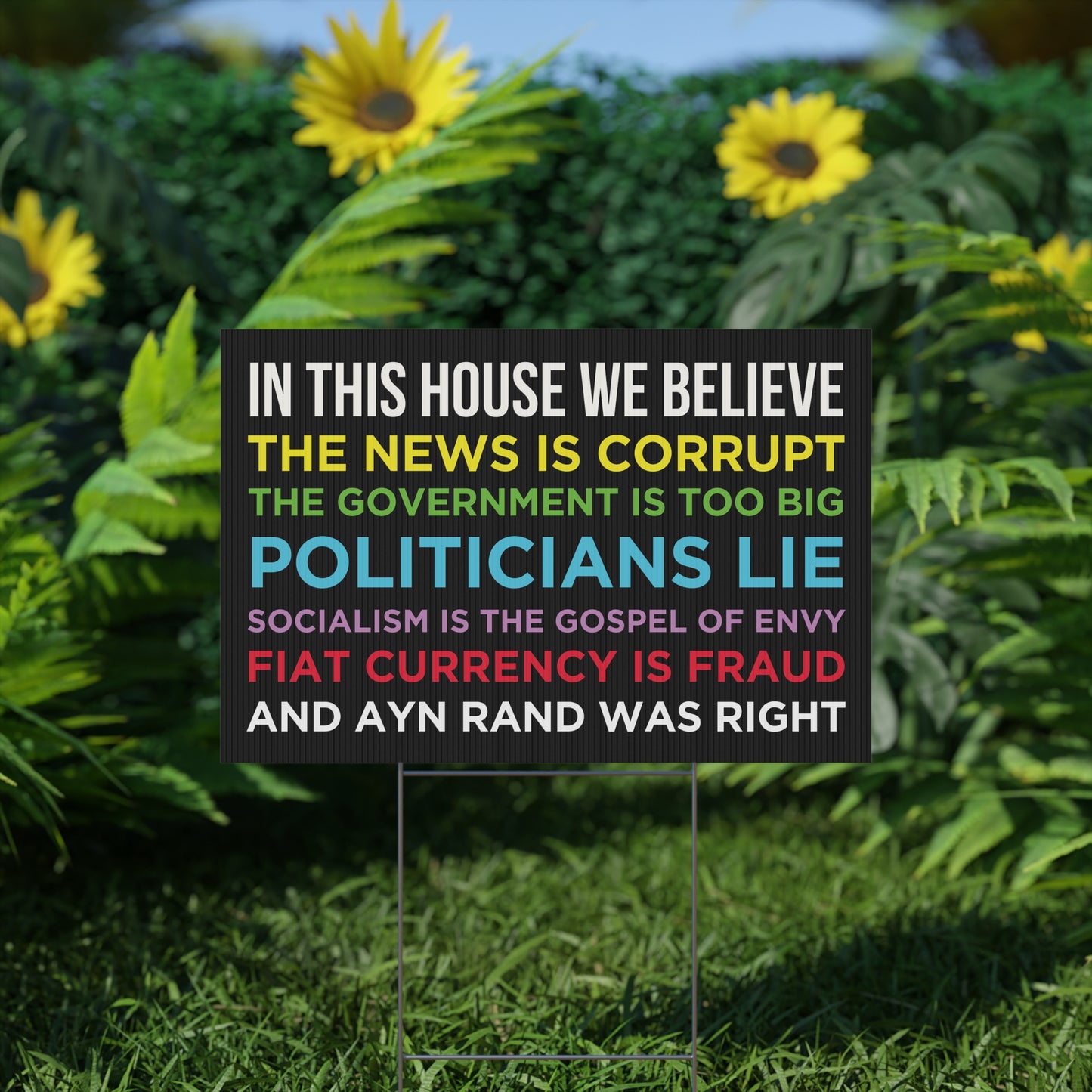 Rand Was Right Yard Sign, Small 12" x 18"