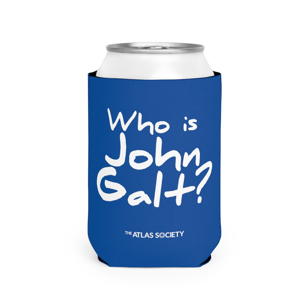 Who is John Galt? Can Cooler Sleeve - Blue/White