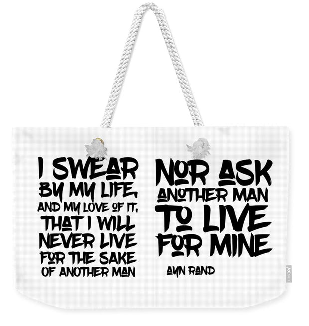 I Swear by My Life blk - Weekender Tote Bag