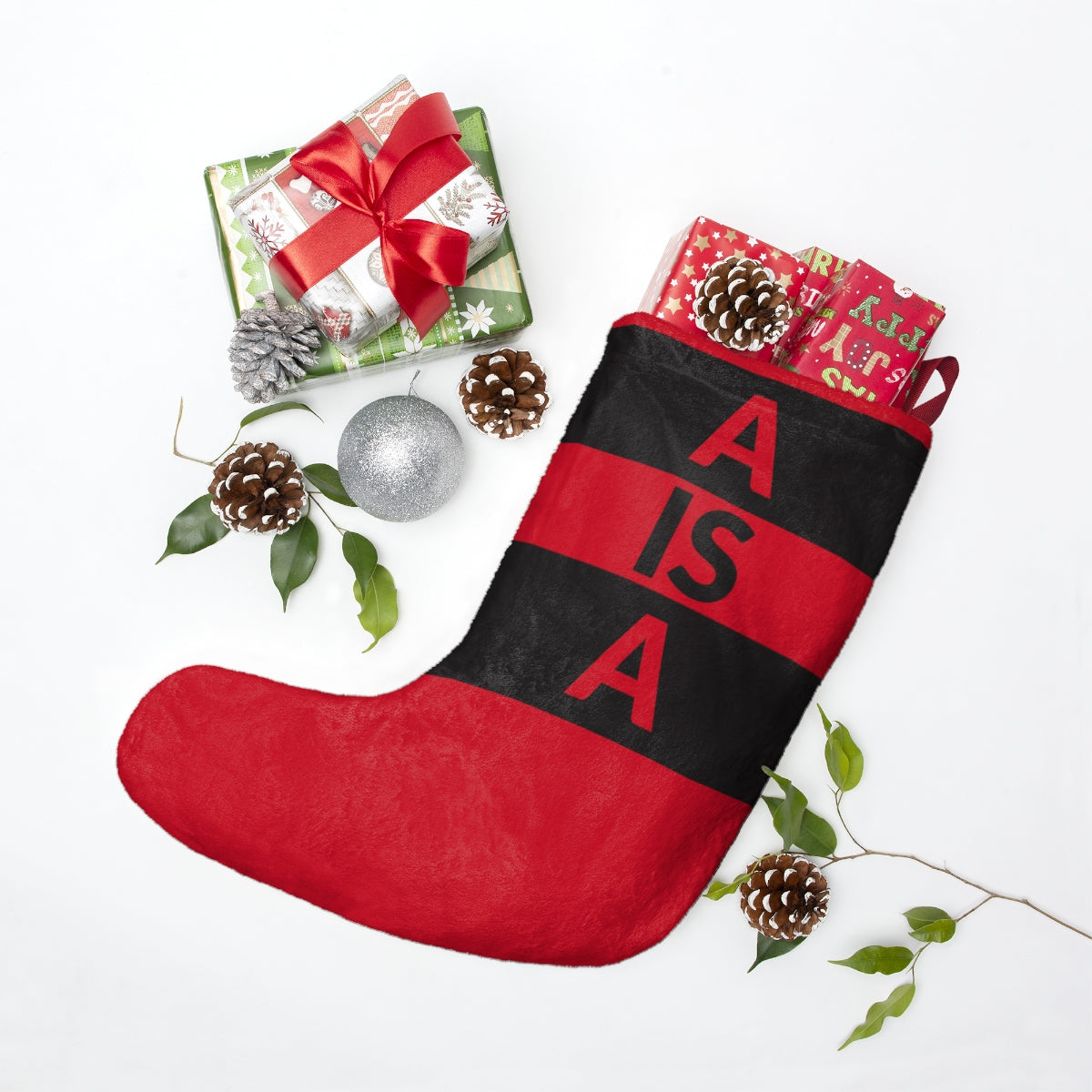 A is A Christmas Stocking - Red