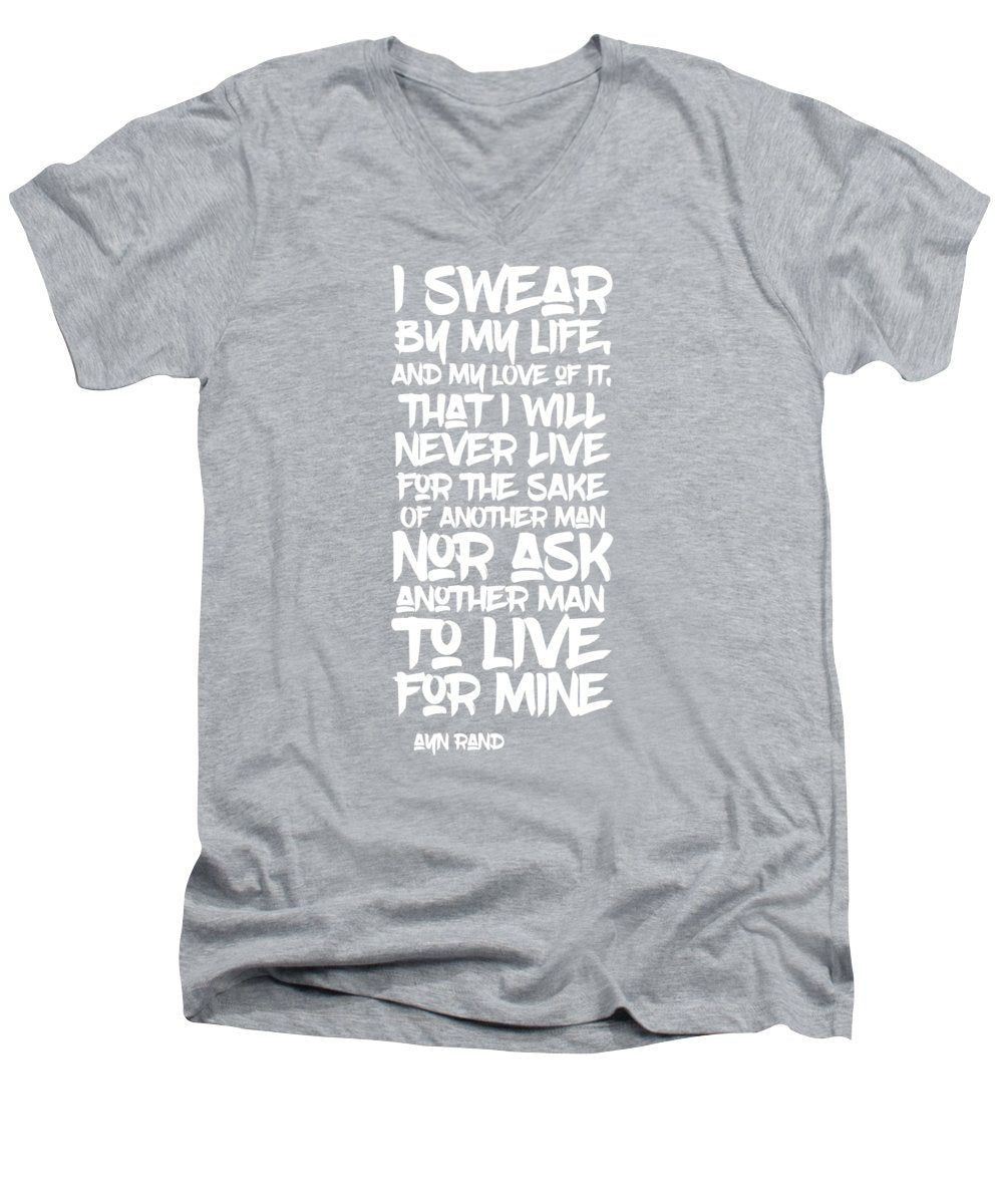 I Swear by My Life wht - Men's V-Neck T-Shirt