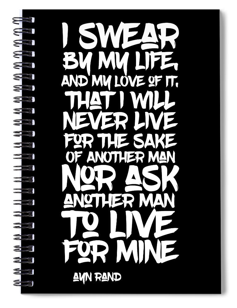I Swear by My Life wht - Spiral Notebook