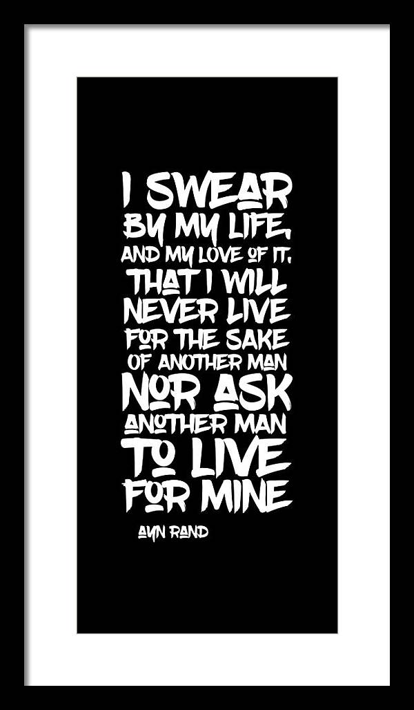 I Swear by My Life wht - Framed Print