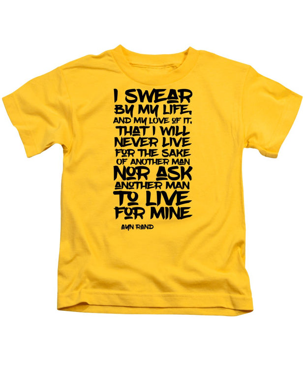 I Swear by My Life blk - Kids T-Shirt