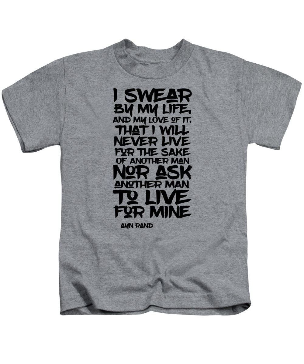 I Swear by My Life blk - Kids T-Shirt