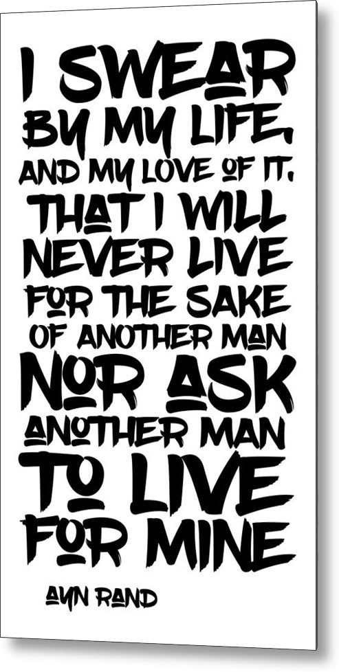 I Swear by My Life blk - Metal Print