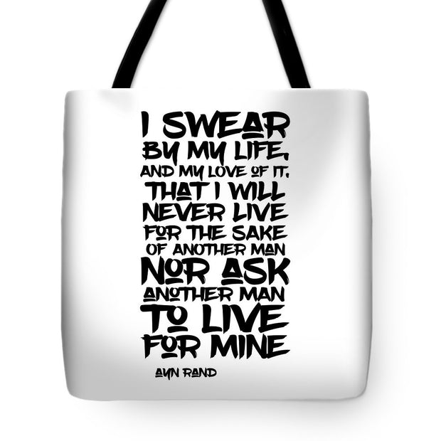 I Swear by My Life blk - Tote Bag
